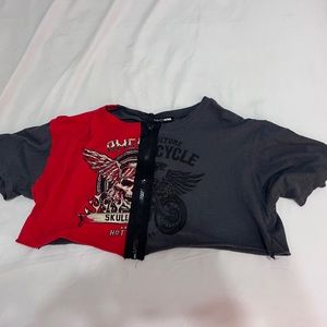 FASHION NOVA CROP TOP WITH MIDDLE ZIPPER